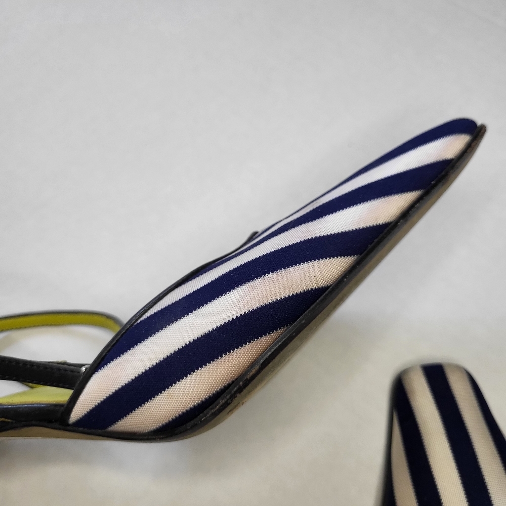 Donald J. Pliner Black and White Striped Heels - Picture 4 of 16